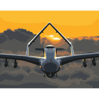 Набір для розпису по номерах Байрактар на заході сонця Strateg розміром 40х50 см (DY261)